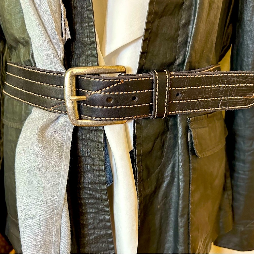 Lucky Brand Leather Belt 100% Brass Buckle